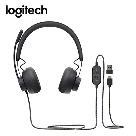 AUDIFONO C/MICROF. LOGITECH B2B ZONE WIRED USB/USB-C TEAMS BLACK