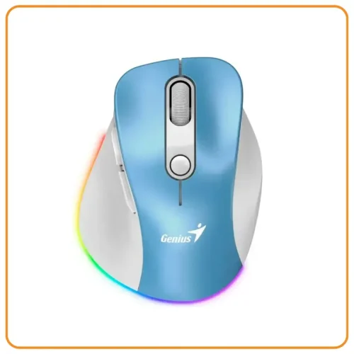 MOUSE GENIUS ERGO 9000S PRO RECARGABLE DUAL WIRELESS/BT 6-BOT SILENT RGB LIGHT BLUE (31030039401)