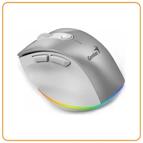 MOUSE GENIUS ERGO 9000S PRO RECARGABLE DUAL WIRELESS/BT 6-BOT SILENT RGB SILVER (31030039402)