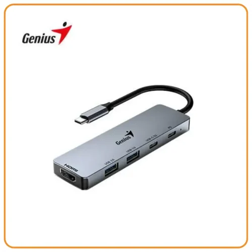 31240003400 HUB USB-C GENIUS UH-500 2 USB-A 3.0 / 1 USB-C / 1 HDMI 4K POWER DELIVERY 100W SILVER (31240003400)