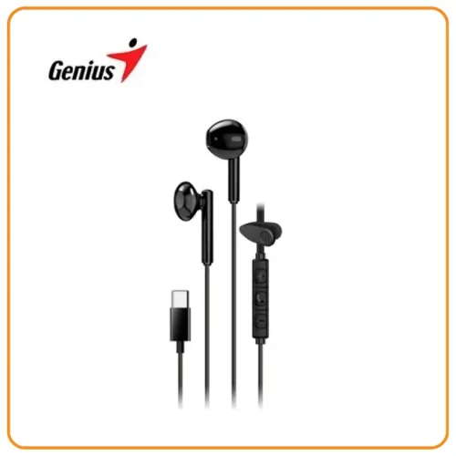 31710033400 AUDIFONO C/MICROF. GENIUS HS-M366 IN-EAR USB-C 14.2MM CLIP GIRATORIO BLACK (31710033400)