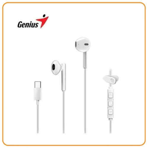 31710033401 AUDIFONO C/MICROF. GENIUS HS-M366 IN-EAR USB-C 14.2MM CLIP GIRATORIO WHITE (31710033401)