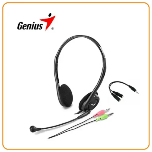 31710151104 AUDIFONO C/MICROF. GENIUS HS-200C MULTIPLATAFORMA 2X3.5MM/3.5MM BLACK (31710151104)