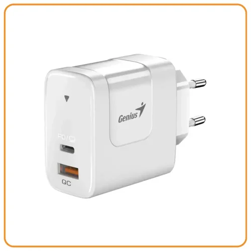 32590010400 CARGADOR DE PARED GENIUS PD-65AC 65W FAST CHARGE 1 USB-C 1 USB-A WHITE (32590010400)