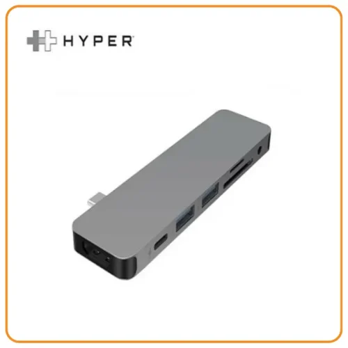 GN21D-GRAY HUB USB-C HYPER 7 IN 1 HDMI/USB-A 3.0/CARD READER/USB-C POWER DELIVERY 60W (GN21D-GRAY)