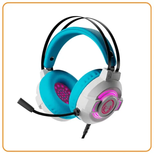 XTH-M565SG AUDIFONO C/MICROF. LICENCIADO XTECH GAMING GHOST SPIDER 50MM 2 PLUG-3.5MM/USB LED WHITE/TURQUESE (XTH-M565SG)